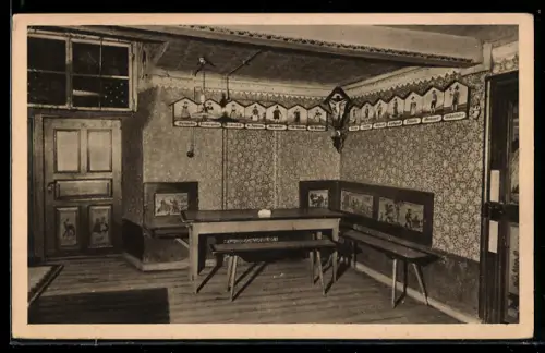 AK Berchtesgaden, Gasthof Enzian-Stüberl, Marktplatz 99, Innenansicht