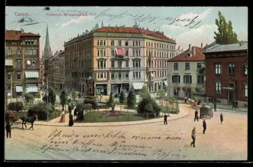 AK Kassel, Partie am Friedrich Wilhelmsplatz