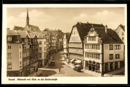 AK Kassel, Altmarkt mit Blick in die Brüderstrasse
