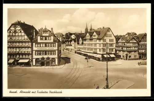 AK Kassel, Altmarkt mit Freiheiter Durchbruch