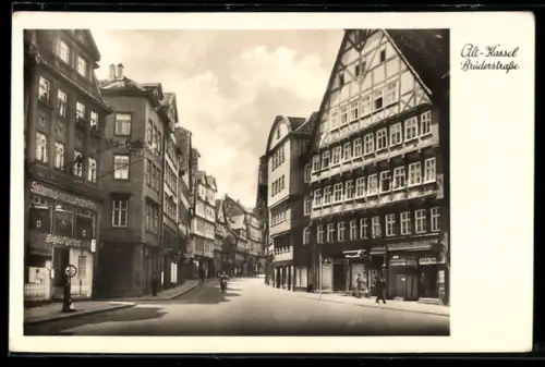 AK Kassel, Speisehaus zum Schwarzen Adler in der Brüderstrasse