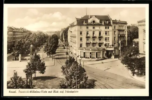 AK Kassel, Friedrich-Wilhelm-Platz mit Blick auf Ständeplatz