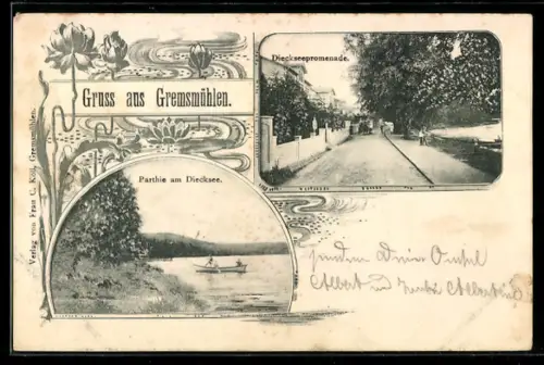 AK Gremsmühlen, Dieckseepromenade, Diecksee