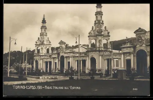 AK Torino, Esposizione 1911, Padiglione Italiani all` Estero