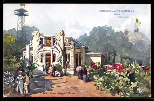 Künstler-AK Dell` Esposizionale di Milano 1906, Padiglione della Ditta Fontana & Co.
