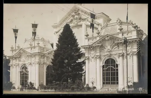 AK Torino, Esposizione Internazionale 1911, Ministero Poste e Telegrafi