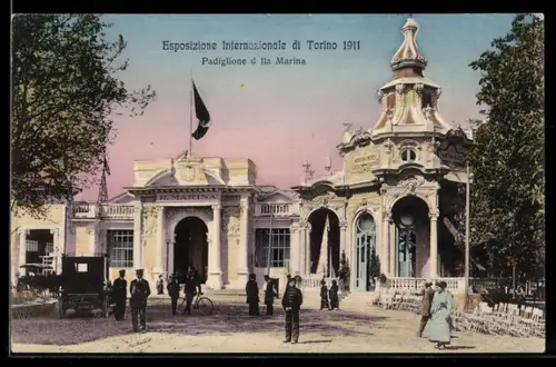 AK Torino, Esposizione Internazionale 1911, Padiglione della Marina