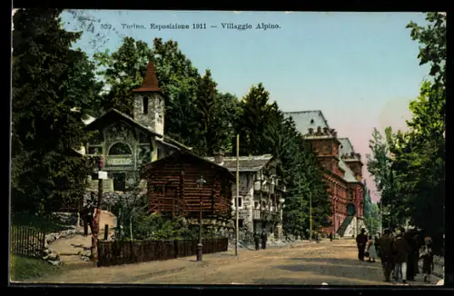 AK Torino, Esposizione 1911, Villagio Alpino