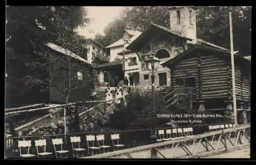 AK Torino, Esposizione 1911, Club Alpino Italiano, Villaggio Alpino