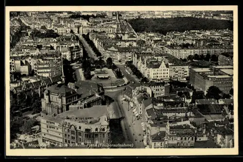 AK Magdeburg, Kasier-Wilhelm-Platz, Fliegeraufnahme