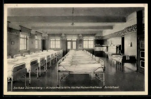 AK Bad Dürrenberg, Kinderheilstätte Martha Hohenthalhaus, Schlafsaal, Innenansicht