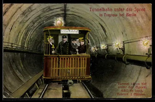 AK Treptow, Tunnelbahn unter der Spree, U-Bahn