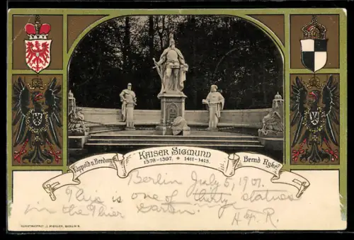 AK Berlin-Tiergarten, Denkmal Kaiser Sigmund im Grossen Tiergarten