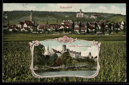 AK Scheinfeld, Schloss Schwarzenberg, Teilansicht