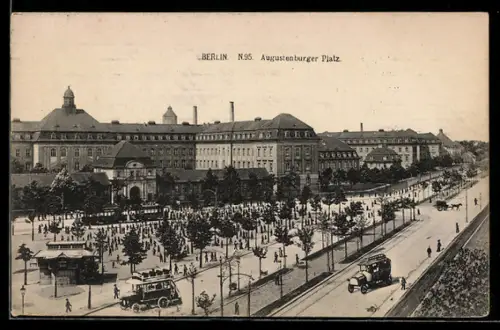 AK Berlin-Wedding, Augustenburger Platz mit Strassenbahn
