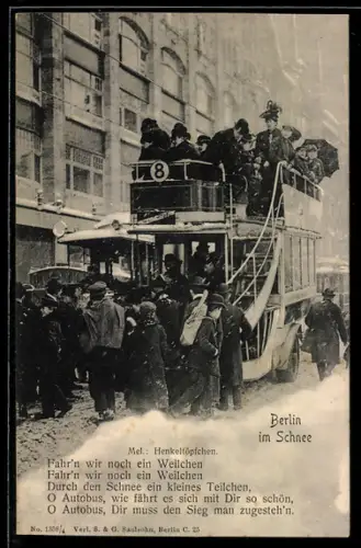 AK Berlin, Autobus kämpft sich durch den tiefen Schnee