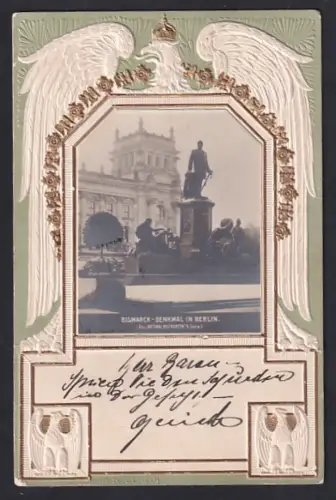 Passepartout-Lithographie Berlin-Tiergarten, Bismarck-Denkmal