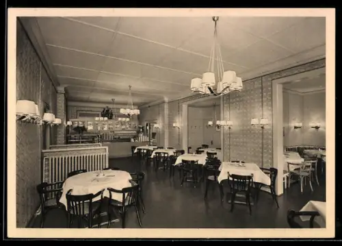 AK Hamburg, Veget. Gasthaus Gebr. Schubarth, Neuerwall 36, Gastraum, Blick ins Rauchzimmer, Hamb. Ecke u. Damenzimmer