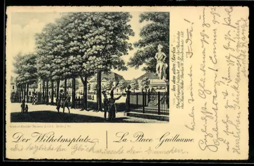 Künstler-AK Berlin, Wilhelmplatz, Gemälde im Gasthaus Kaiser-Keller, Friedrichstrasse 178