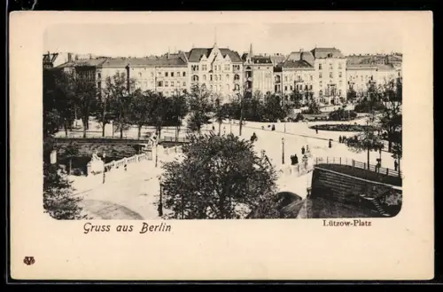 AK Berlin-Tiergarten, Lützow-Platz aus der Vogelschau, Platzansicht mit umliegender Bebauung
