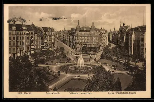 AK Berlin-Schöneberg, Motz-Strasse, Viktoria Luise-Platz, Neue Winterfeldt-Strasse
