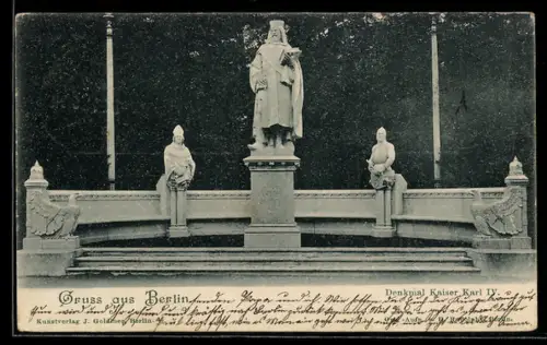 AK Berlin-Tiergarten, Denkmal Kaiser Karl IV.