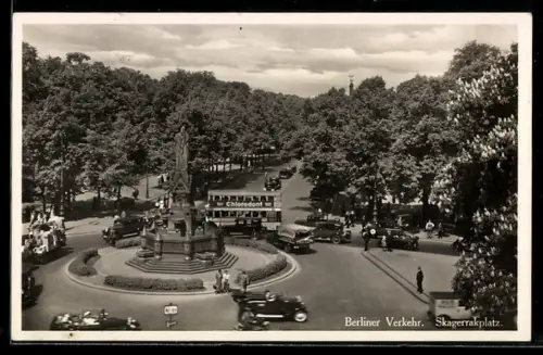 AK Berlin-Tiergarten, Verkehr am Skagerrakplatz aus der Vogelschau