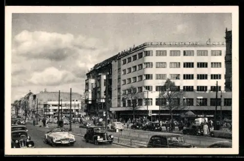 AK Berlin-Charlottenburg, Kurfürstendamm im Wiederaufbau