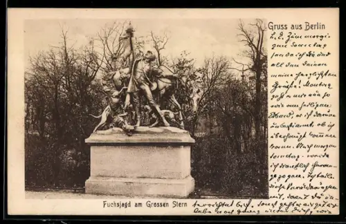 AK Berlin-Tiergarten, Fuchsjagd am Grossen Stern