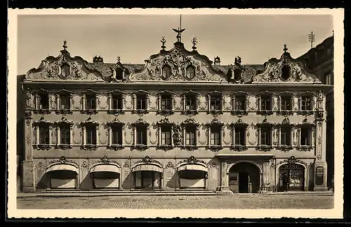 AK Würzburg, Fassade des Hauses zum Falken