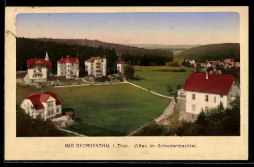 AK Bad Georgenthal i. Thür., Villen im Schwimmbachtal