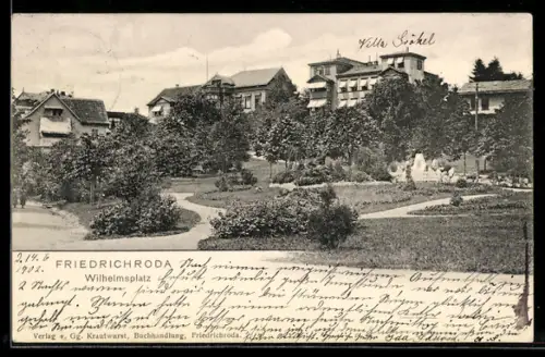 AK Friedrichroda, Parkpartie am Wilhelmsplatz