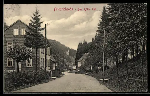 AK Friedrichroda, Strassenpartie am Grund