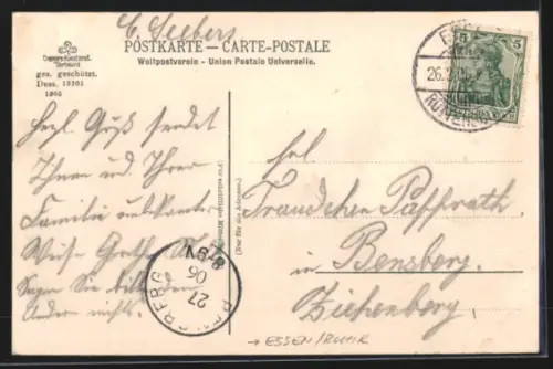AK Essen /Ruhr, Ruhrtal mit Hotel Villa Hügel