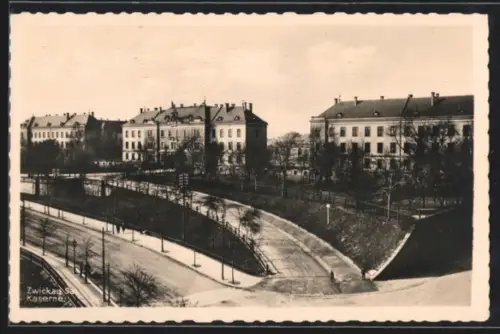 AK Zwickau i. Sa., Blick auf die Kaserne