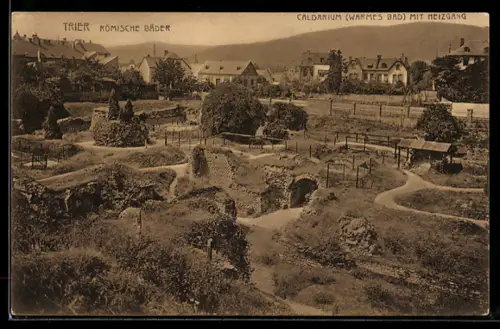 AK Trier, Römische Bäder, Caldarium mit Heizgang