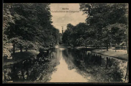 AK Berlin, Goldfischteich im Tiergarten