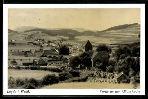 AK Lügde i. Westf., Partie an der Kilianskirche