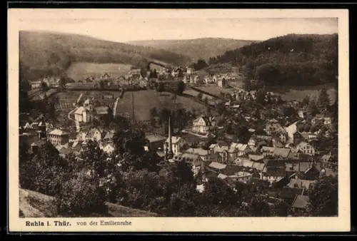 AK Ruhla i. Thür., Blick von der Emillenruhe
