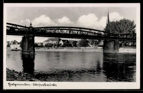 AK Holzminden, Brücke, Ortsansicht, Kirchturm
