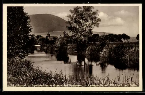 AK Greene b. Kreiensen, Leinepartie mit Blick auf den Selter
