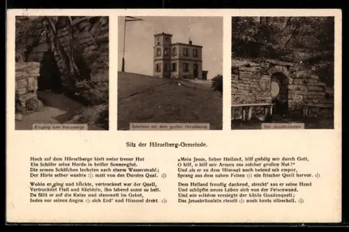 AK Hörselberg, Eingang zum Venusberg, Gasthaus auf dem grossen Hörselberg, das Jesusbrünnlein