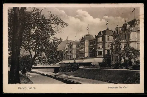AK Baden-Baden, Partie an der Oos