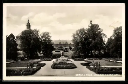 AK Gotha i. Thür., Schloss Friedenstein, Parkanlage, Denkmal