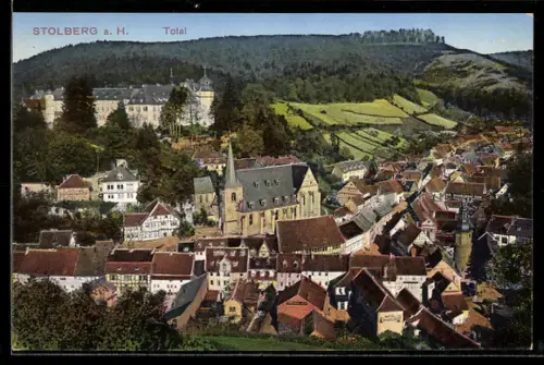 AK Stolberg a. H., Totalansicht mit Schloss und Kirche