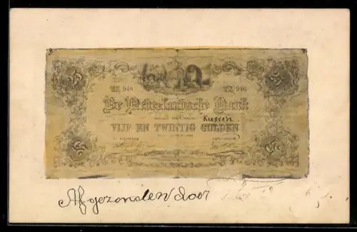 AK Niederlande, Geldschein über fünfundzwanzig Gulden