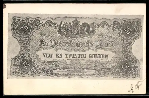 AK Niederlande, Geldschein über fünfundzwanzig Gulden