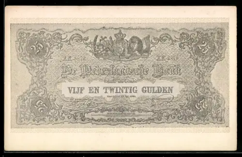 AK Geldschein 25 Gulden, Nederlandsche Bank