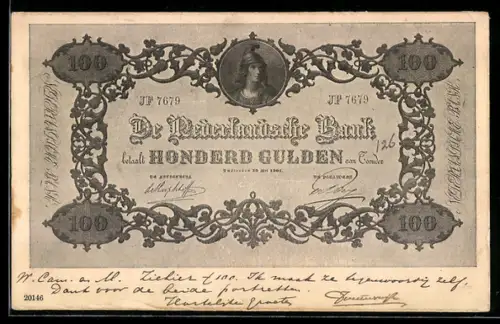 AK De Nederlandsche Bank betaalt Honderd Gulden..., Geldschein