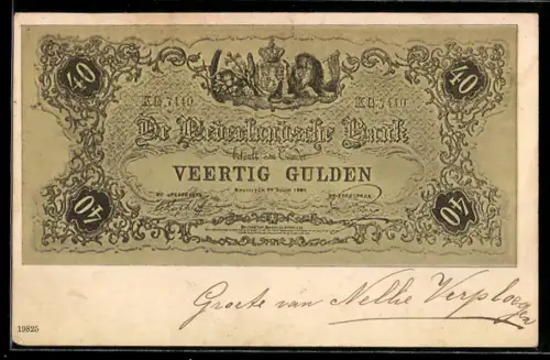 AK De Nederlandsche Bank betaalt..., Veertig Gulden, Banknote